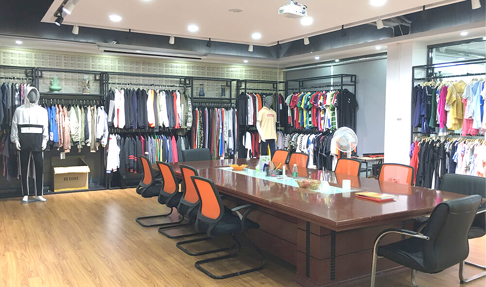 Boxiang custom clothing showroom in Dongguan China